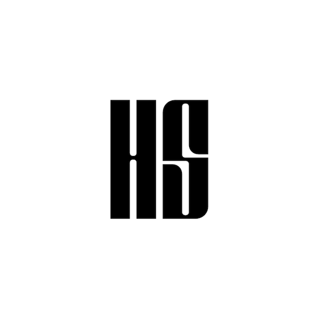 HS-Logo-Design Buchstaben Text Name Symbol Monochrom-Logo Alphabet-Zeichen Einfaches Logo