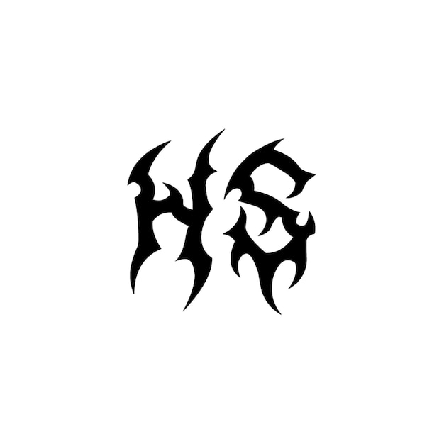 HS-Logo-Design Buchstaben Text Name Symbol Monochrom-Logo Alphabet-Zeichen Einfaches Logo