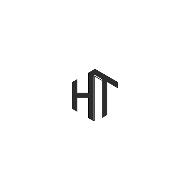 HT anfängliches Immobiliengebäude-Logo-Vektorkonzept