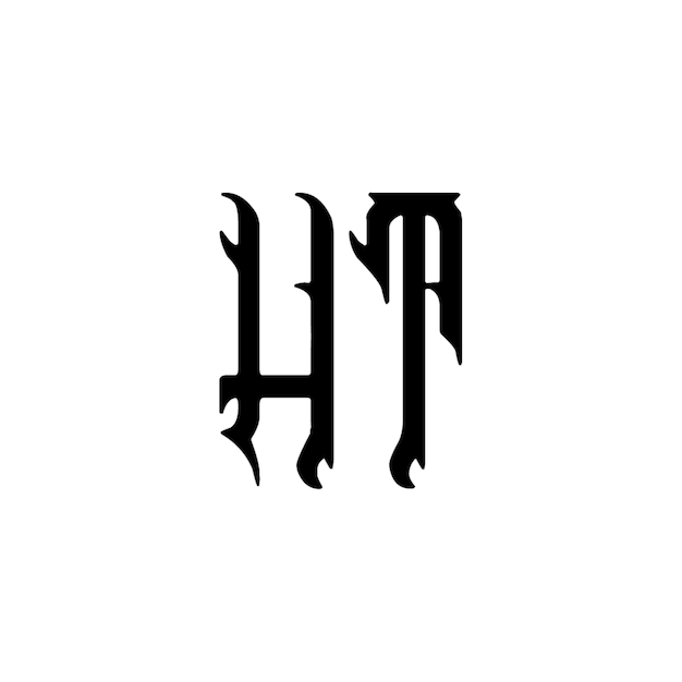 HT Monogramm Logo Design Buchstabe Text Name Symbol Monochrom Logotyp Alphabet Zeichen Einfaches Logo