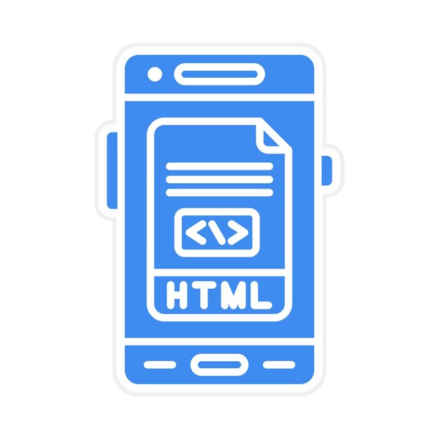 Vektor html-icon-vektorbild kann für die entwicklung von mobilen apps verwendet werden