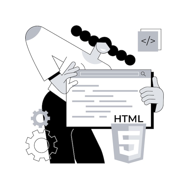 Vektor html5-website-entwicklung abstrakte konzeptvektorillustration