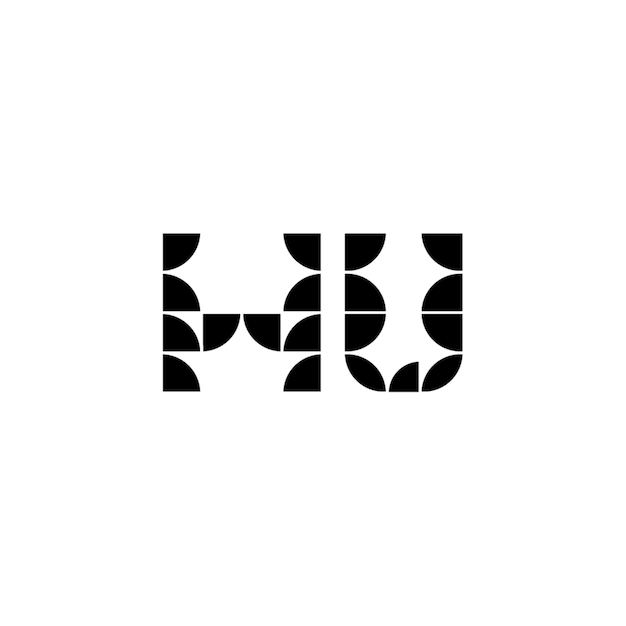 HU-Monogramm-Logo-Design Buchstaben-Text-Namen-Symbol Monochrom-Logotipp-Alphabet-Zeichen-Einfach-Logo