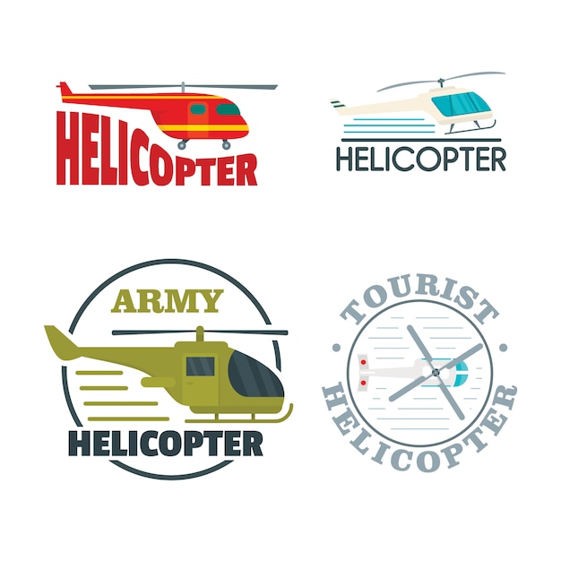 Hubschrauber drohne logo icons set