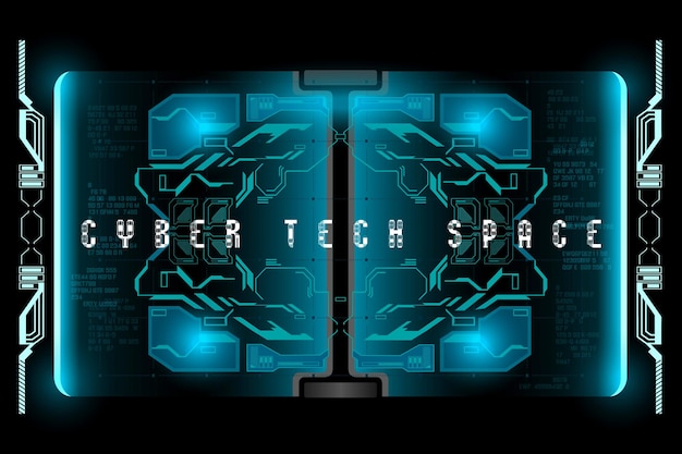 Vektor hud cyber-tech-raum futuristischer hud-hintergrund