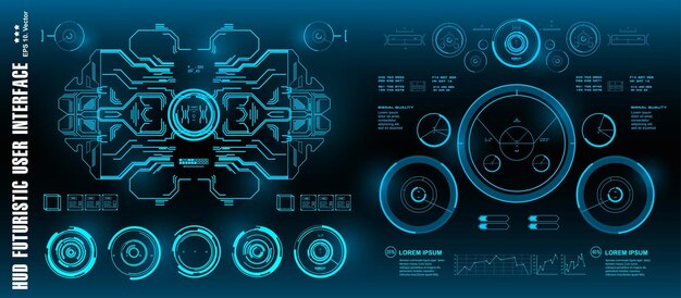 Hud futuristische grüne benutzeroberfläche ziel dashboard zeigt virtual-reality-technologie-bildschirm an