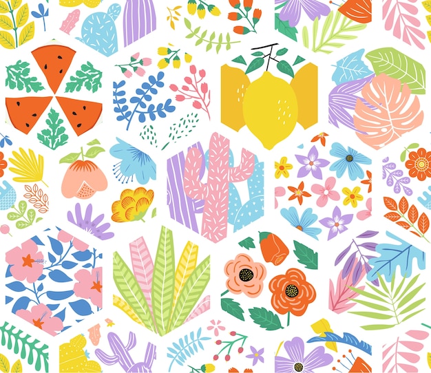 Hübsch Floral Hexagonal Seamless Pattern