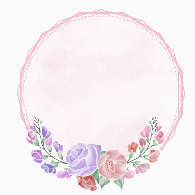 Hübsche hochzeitseinladung mit einem rosa nest und einem blumenrahmen