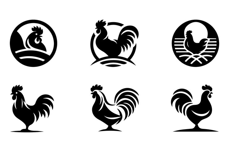 Vektor hühner-silhouette-vektor-hühner-bündel-set