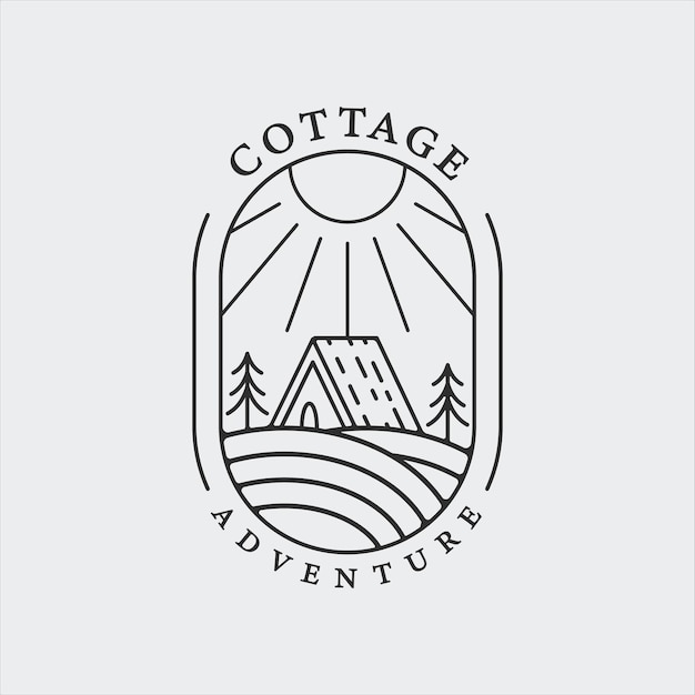 Hütte, Hütte, Haus, Logo, Linie, Kunst, Vektor, Illustration, Schablone, Grafik, Design