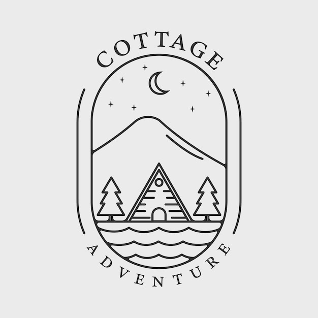Hütte, Hütte, Haus, Logo, Linie, Kunst, Vektor, Illustration, Schablone, Grafik, Design