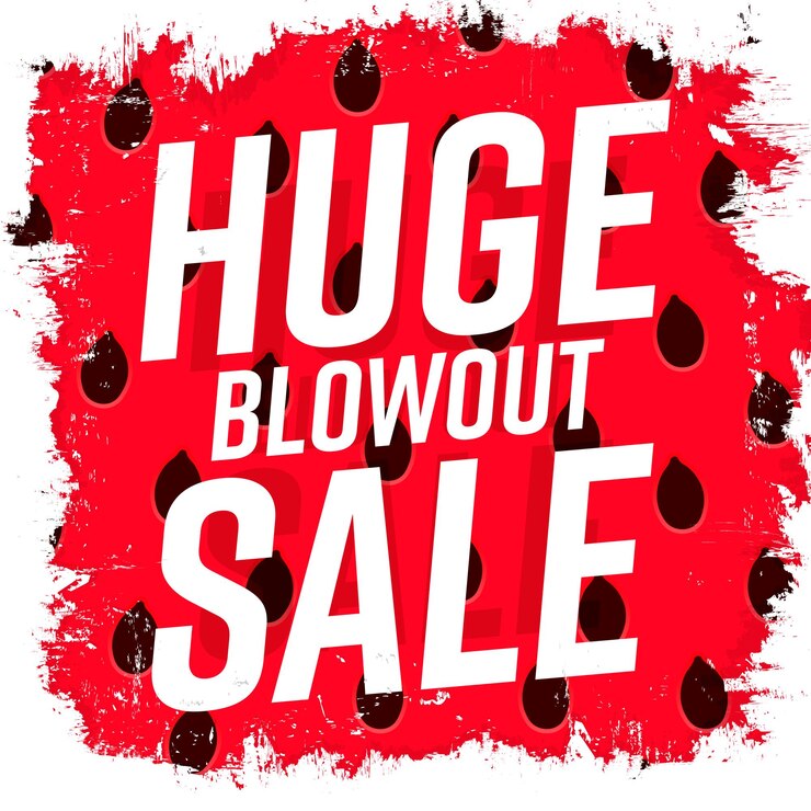 Huge Blowout Sale Poster-Design-Vorlage oder Banner für Shop- und Online-Shop-Vektorillustration