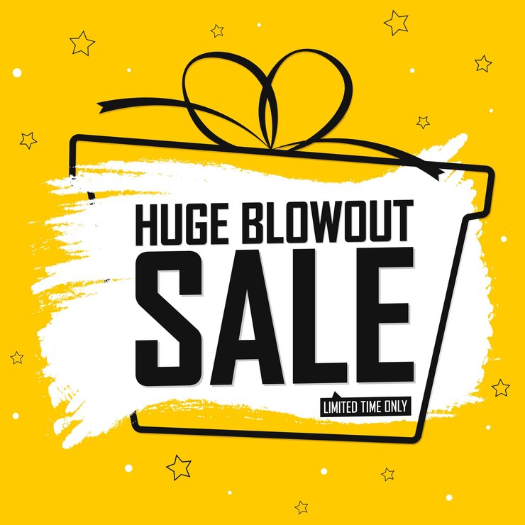 Huge Blowout Sale Poster-Design-Vorlage oder Banner für Shop- und Online-Shop-Vektorillustration