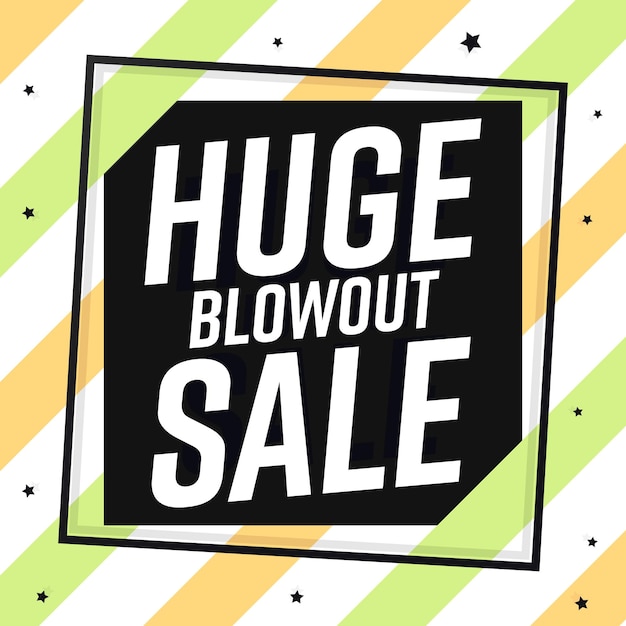 Vektor huge blowout sale poster-design-vorlage oder banner für shop- und online-shop-vektorillustration