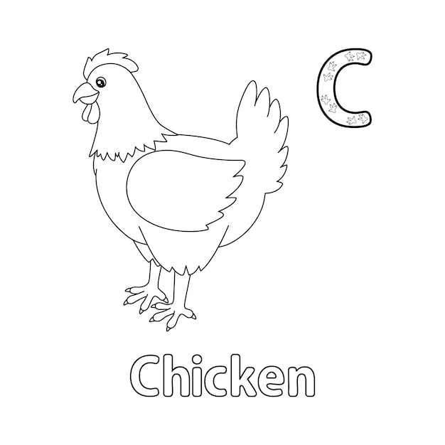 Huhn alphabet abc malvorlage c