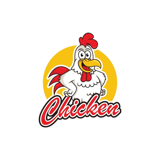 Huhn charakter logo vorlage design vektor