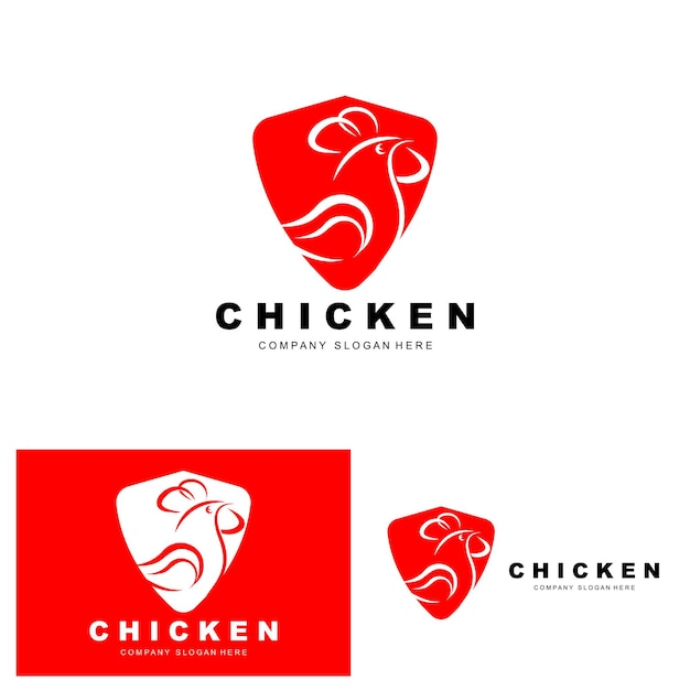 Huhn, Logo, Nutztier, Vektor, Design, Für, Hühnerfarm, Fried Chicken, Restaurant, Cafe