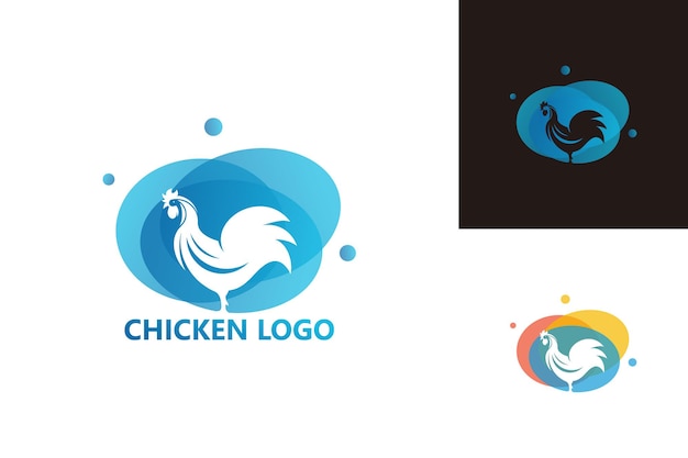 Huhn logo template design vektor, emblem, designkonzept, kreatives symbol, icon