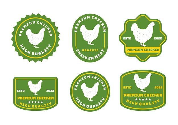 Huhn-silhouette-abzeichen-logo