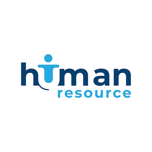 Vektor human resource wortzeichen text kreatives logo-design-konzept