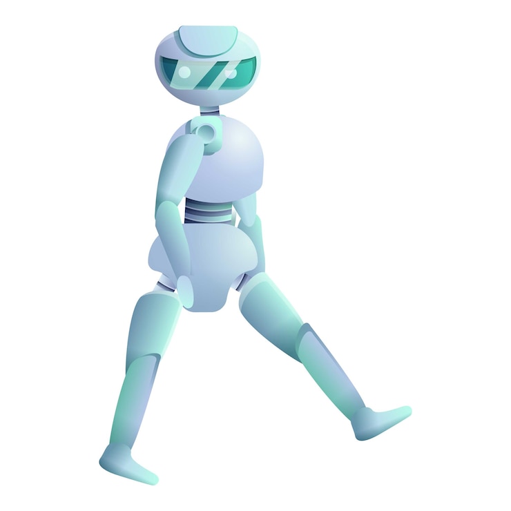 Vektor humanoid geht ikon karikatur von humanoid geht vektor-ikon für web-design isoliert auf weißem hintergrund