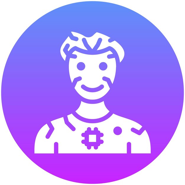 Humanoid-Robot-Vektor-Ikonen-Illustration des Ikonensets für Robotik