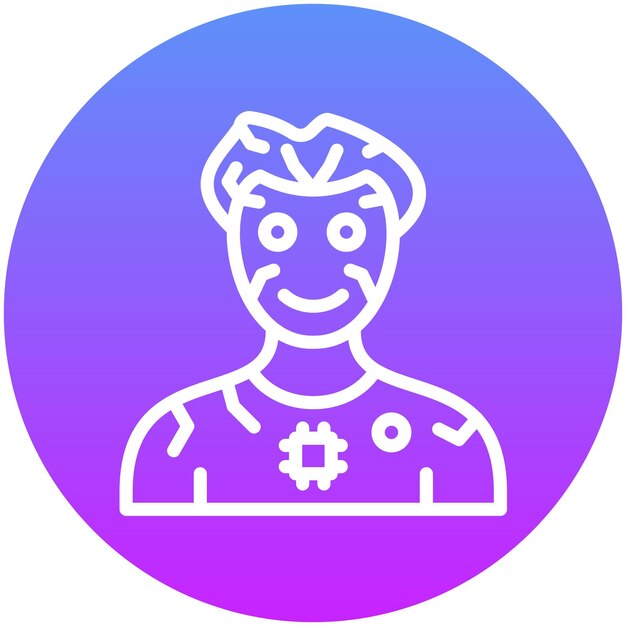 Humanoid-Robot-Vektor-Ikonen-Illustration des Ikonensets für Robotik