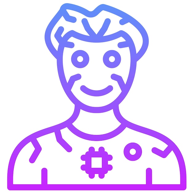 Humanoid-Robot-Vektor-Ikonen-Illustration des Ikonensets für Robotik