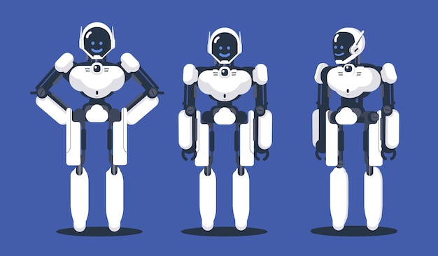 Humanoid-Roboter-Charakter-Design-Vektor
