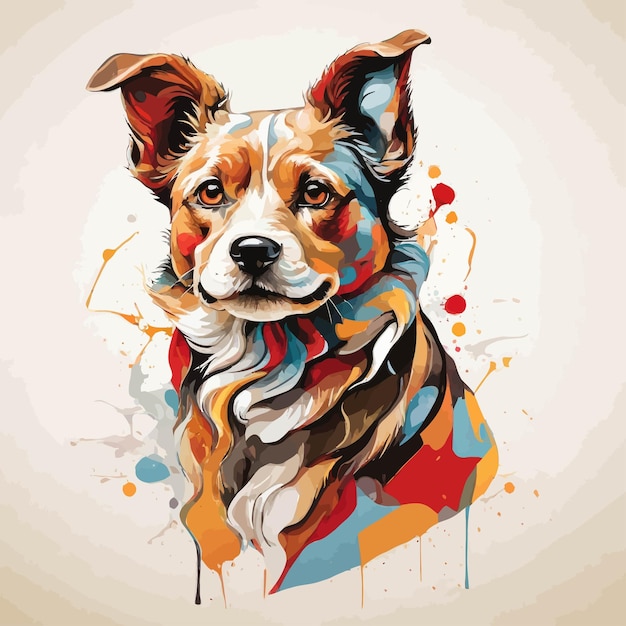 Vektor hund abstrakte malerei