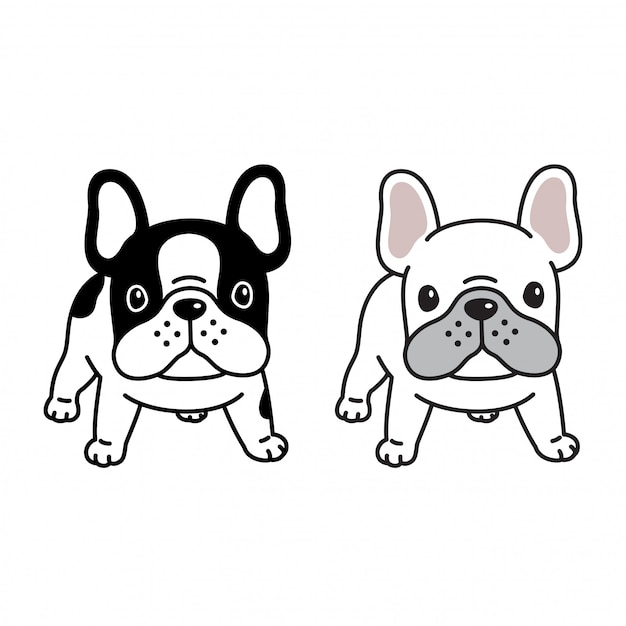 Vektor hund französische bulldogge illustration