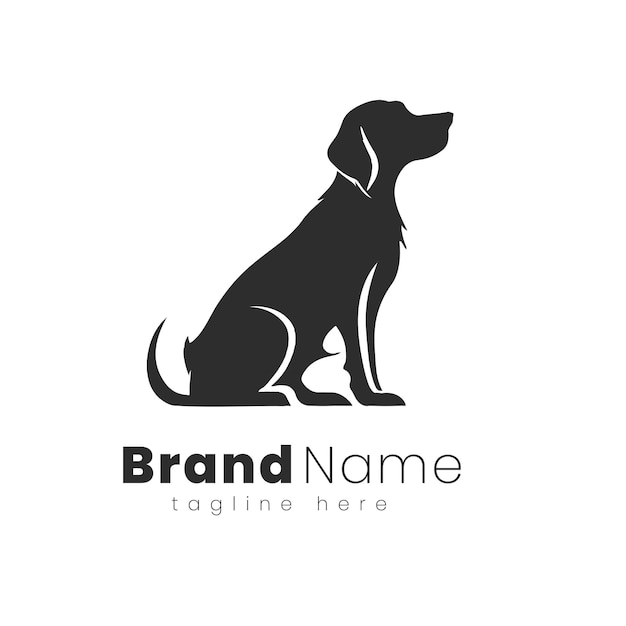 Vektor hund minimales schwarzes logo hundesilhouette
