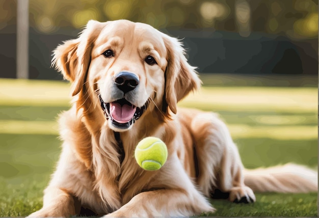 Hund spielt im Park Hund spielt im Park Hund mit Ball im Park