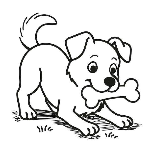 Hund spielt mit einem Spielzeug