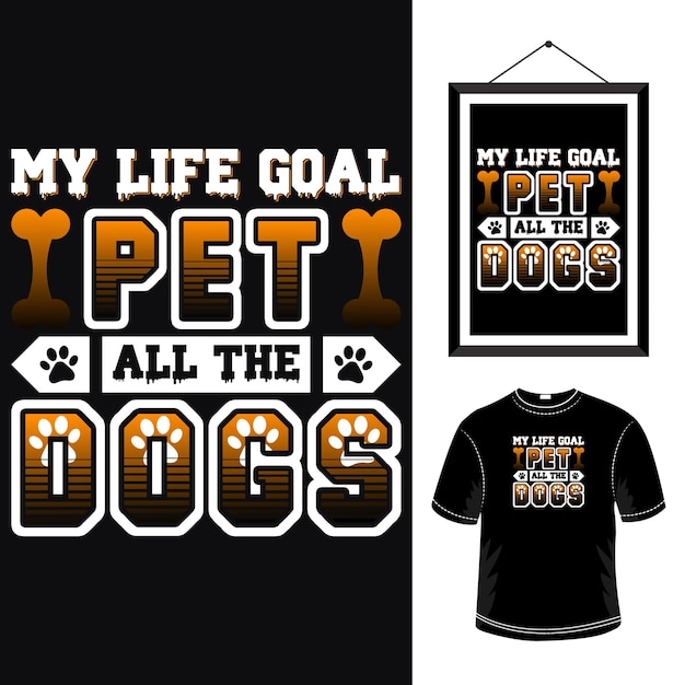 Hund typografie t-shirt design hund moderne zitat designvorlage
