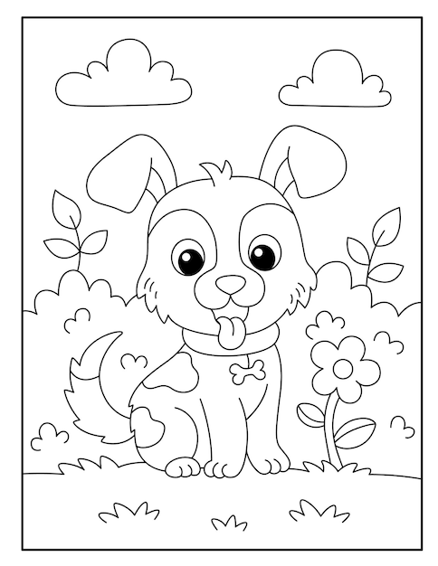 Hunde-Farbblätter für Kinder