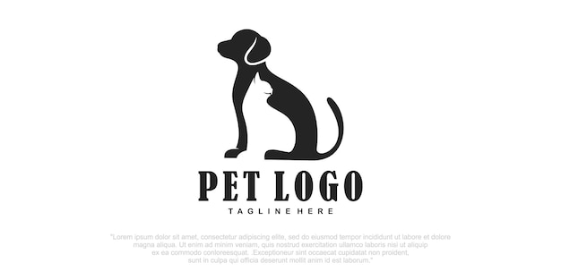 Hunde- und katzenlogo-designvektor.