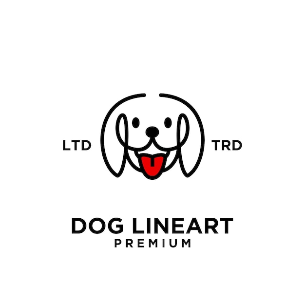 Hundekopf linie kunst vektor logo design