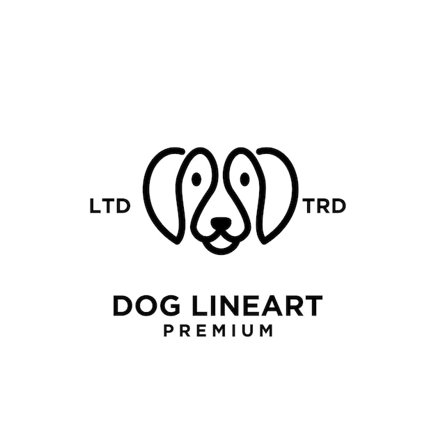 Vektor hundekopf linie kunst vektor logo design