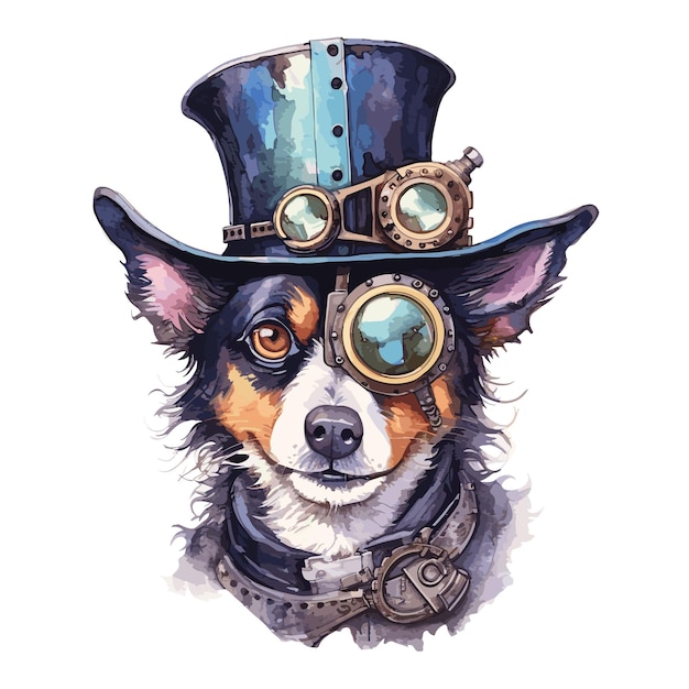 Vektor hundekopfjäger steampunk futuristische tiere