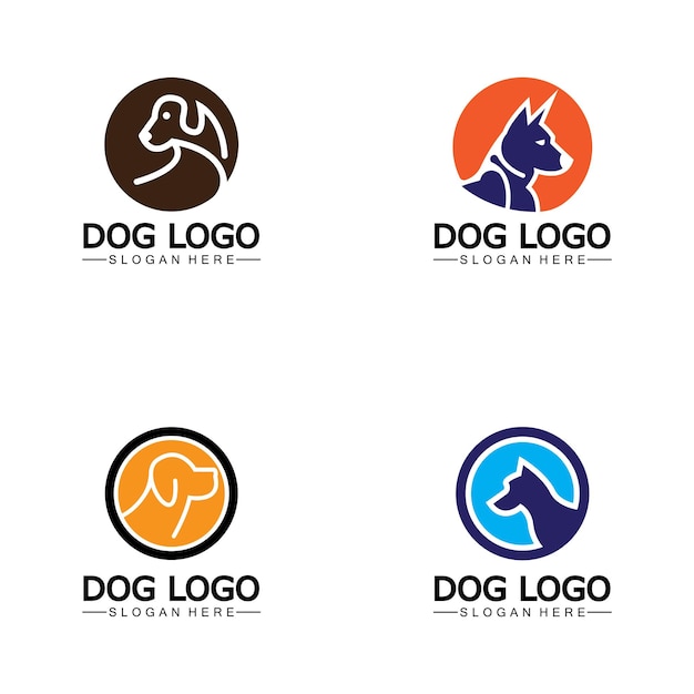 Hundelogo und Ikonendesign-Vektorillustration