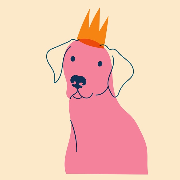 Hundewelpe Avatar-Abzeichen-Plakat-Logo-Vorlagen drucken Vektorillustration im minimalistischen Stil