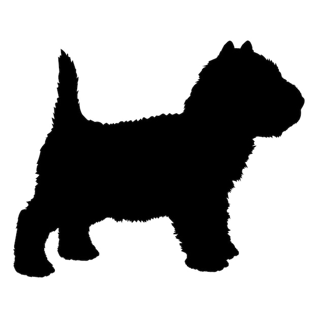 Vektor hundewelpen silhouette von welpen baby-hund-silhouette puppy cairn terrier