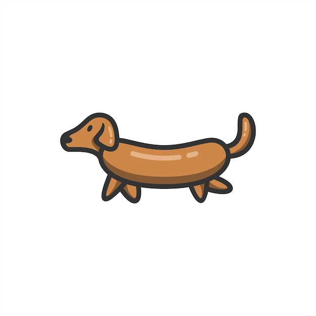 Hundewurst-Hotdog-Logo-Design-Vektor