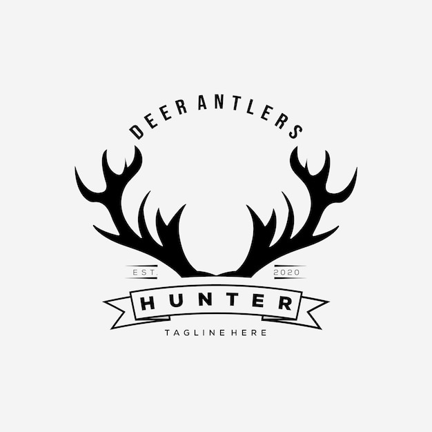 Hunter hirschgeweih logo-vektor-illustration-design