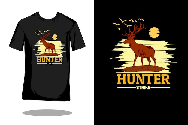 Hunter Strike Silhouette Vintage-T-Shirt-Design