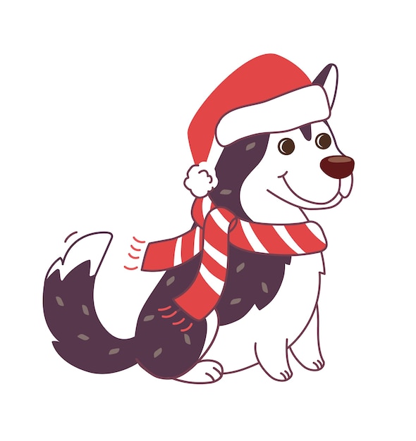 Husky dogin weihnachtskleidung