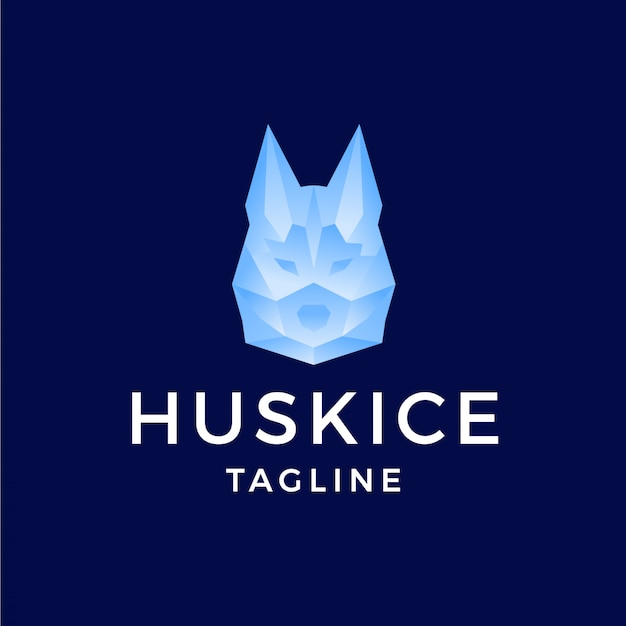 Vektor husky mit eis-polygon-farbverlauf-logo