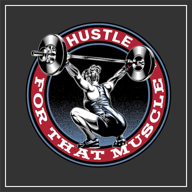 Vektor hustle for the muscle-grafikdesign