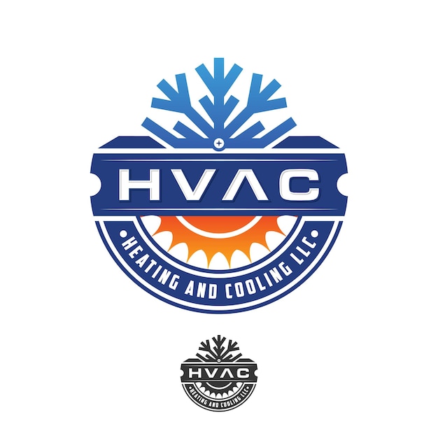 Hvac-logo-emblem, vintage-premium-qualität, klimaanlage, kühlung, heizung und kühlung, llc